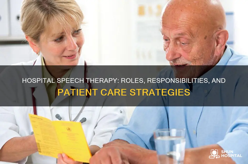 what do you do as a speech therapist in hospital