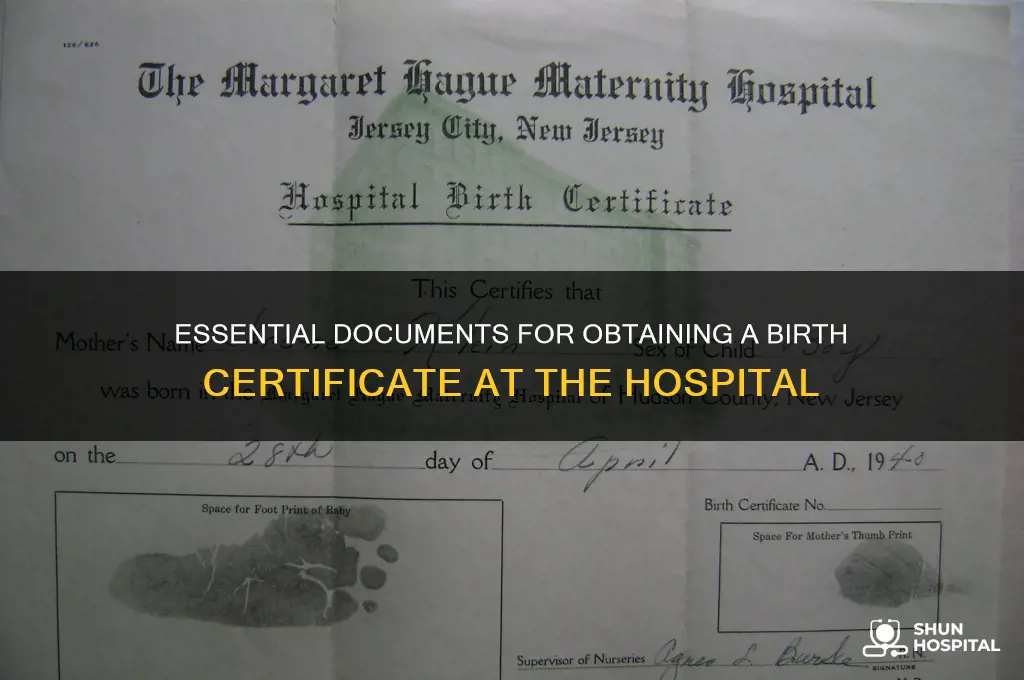 what do you need for birth certificate in hospital