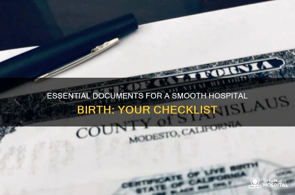 what documents to bring to hospital when giving birth