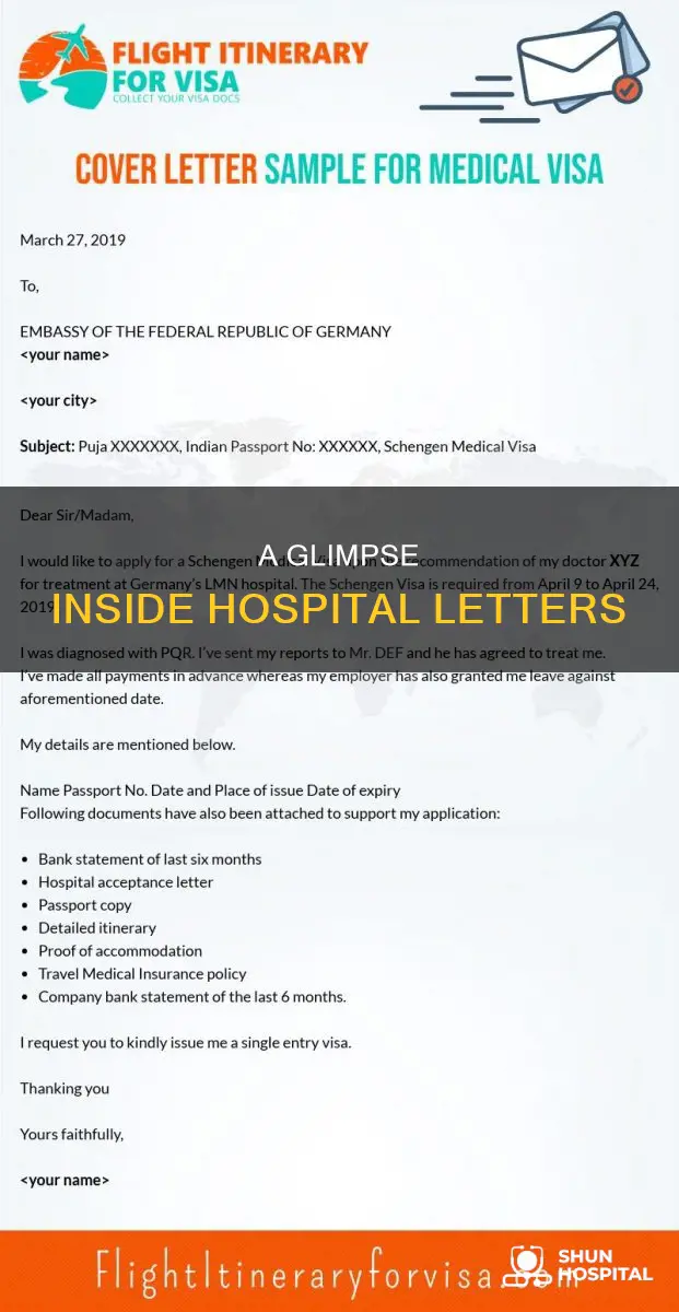 what does a hospital letter look like