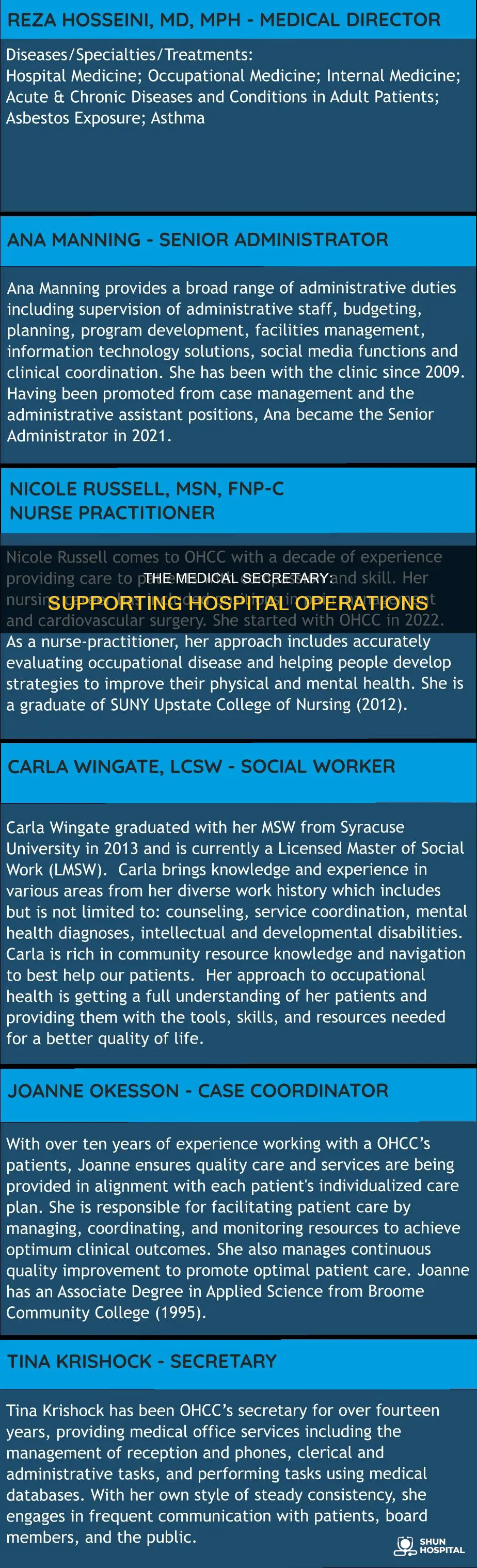 what does a hospital medical secretary do
