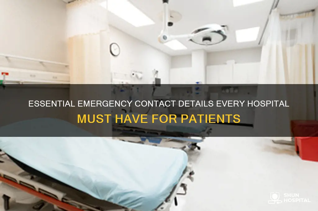 what does a hospital need for emergency contact information