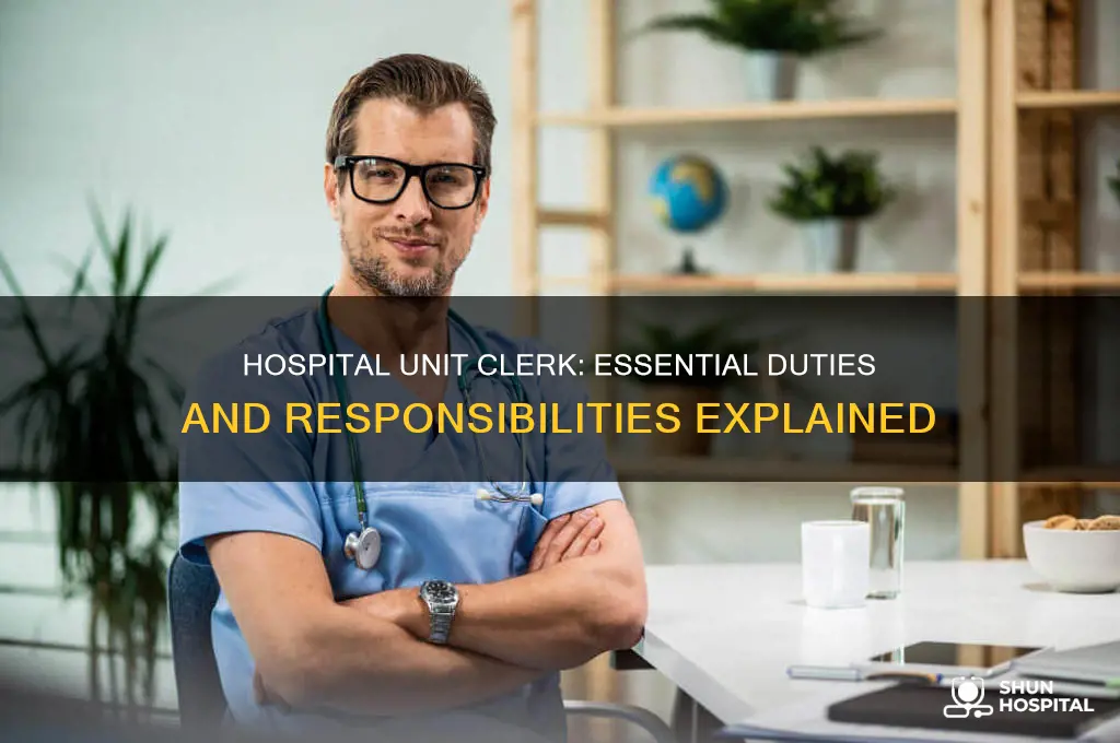 what does a unit clerk at a hospital do
