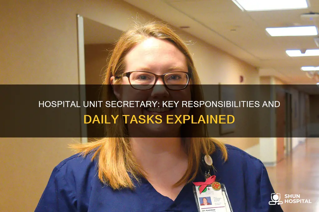 what does a unit secretary do at a hospital