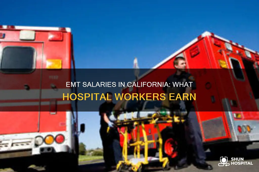 what does an emt at a hospital make in california