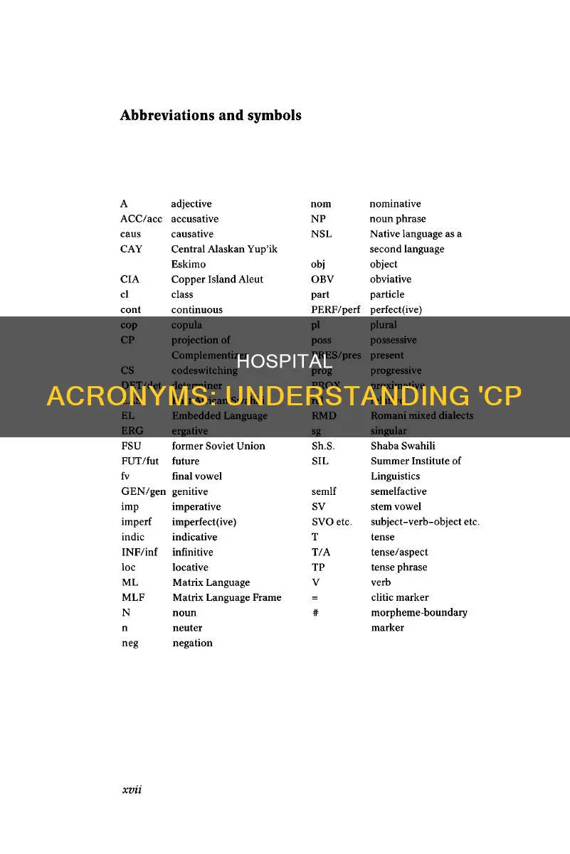 what does cp stand for in hospital