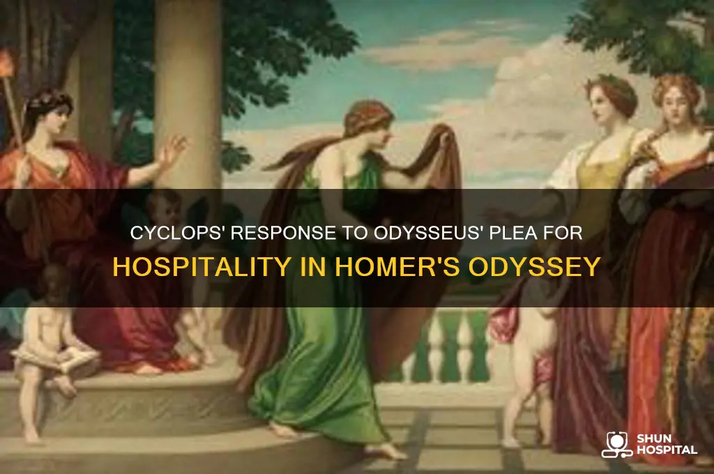 what does the cyclops do when odysseus asks for hospitality
