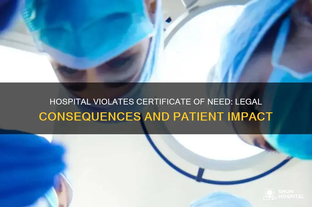 what happens if a hospital violated certificate of need