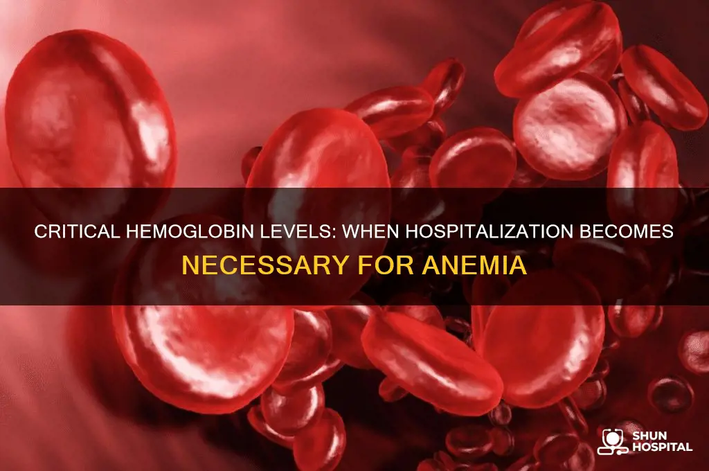 what hemoglobin level requires hospitalization