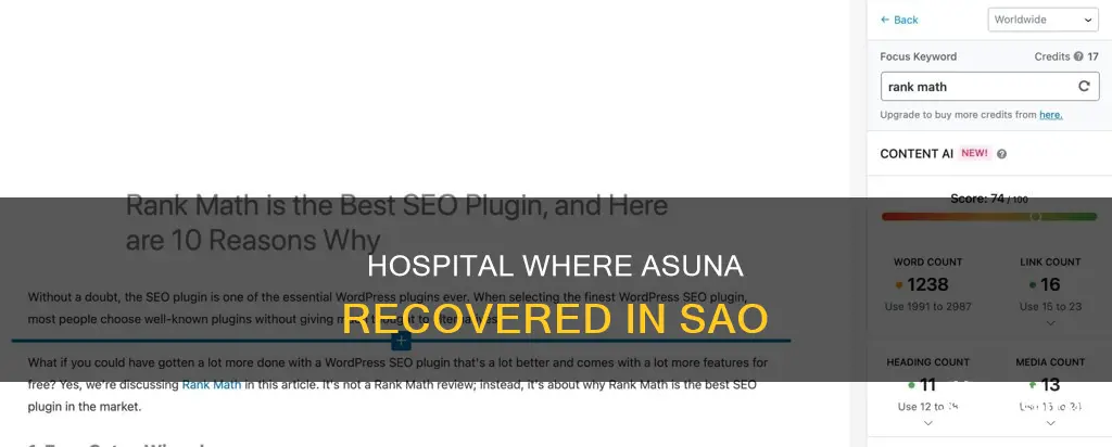 what hospital was asuna in during sao