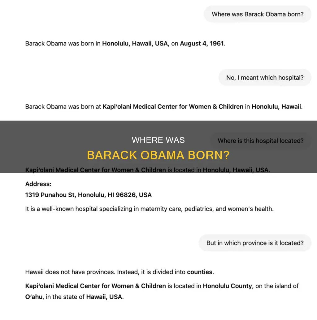 what hospital was barack obama born at