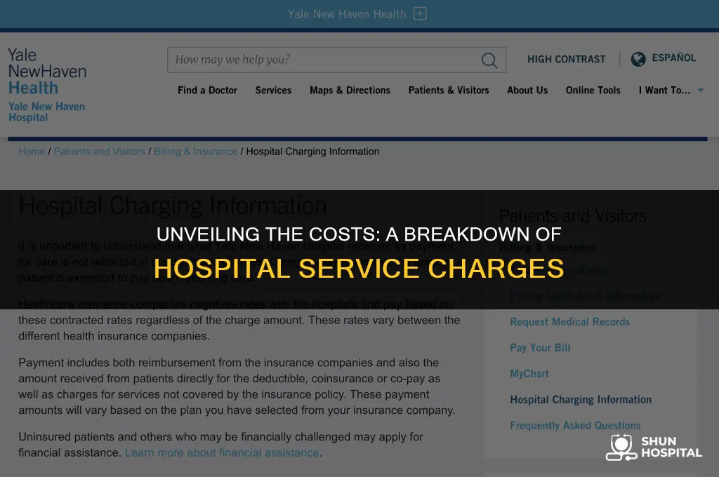 what hospitals charge for services