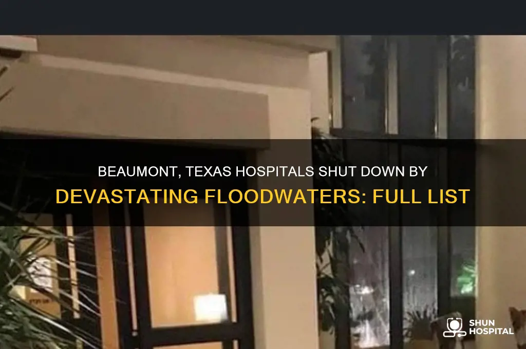 what hospitals in beaumont texas were closed due to flooding