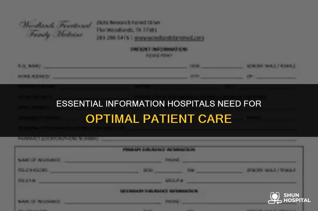 what info does hospital need