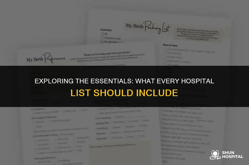 what is a hospital list