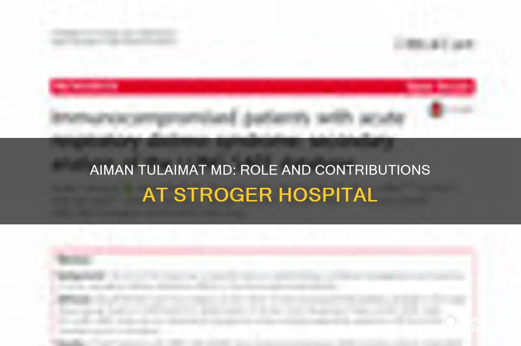 what is aiman tulaimat md title at stroger hospital