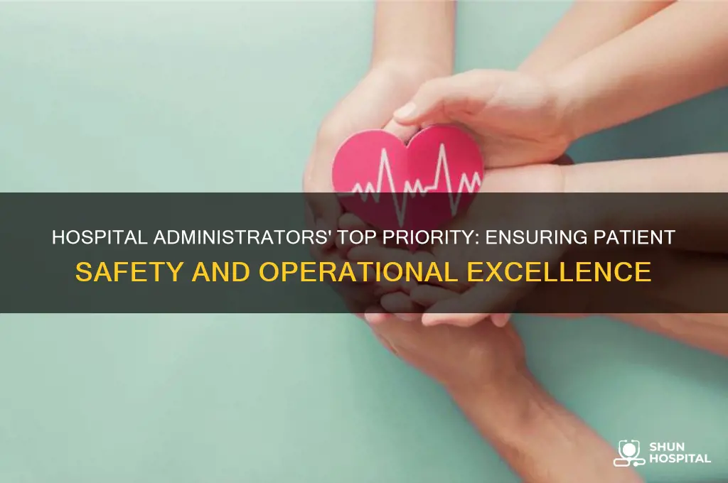 what is an administraots top priority in a hospital