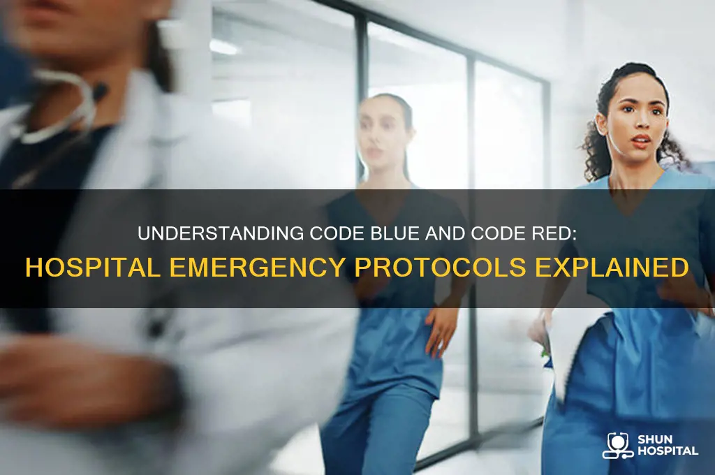 what is code blue and code red in hospital