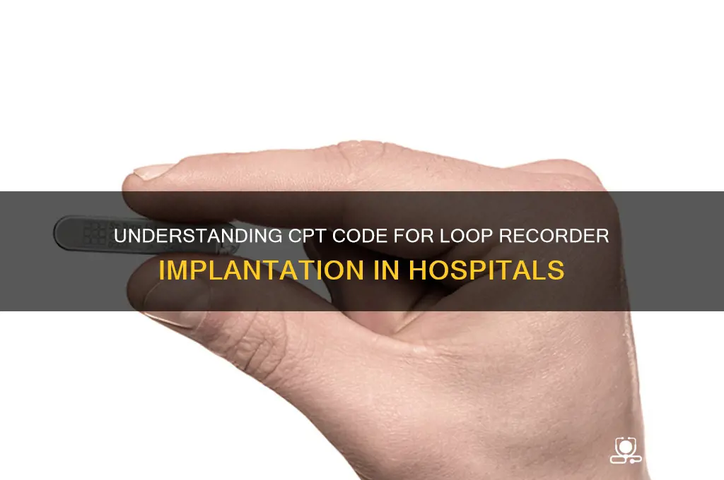 what is cpt code for loop recorder implantation in hospital