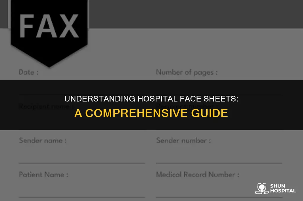 what is hospital face sheet