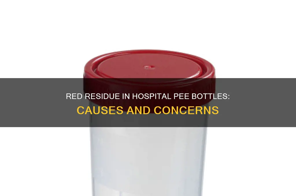 what is red residue in bottom of hospital pee bottle