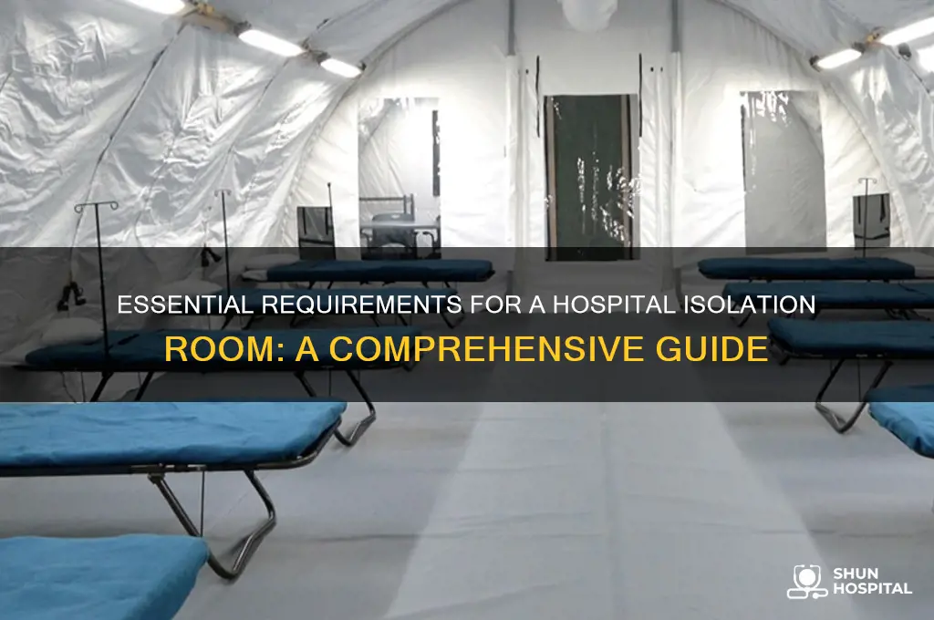what is required of an isolation room in a hospital