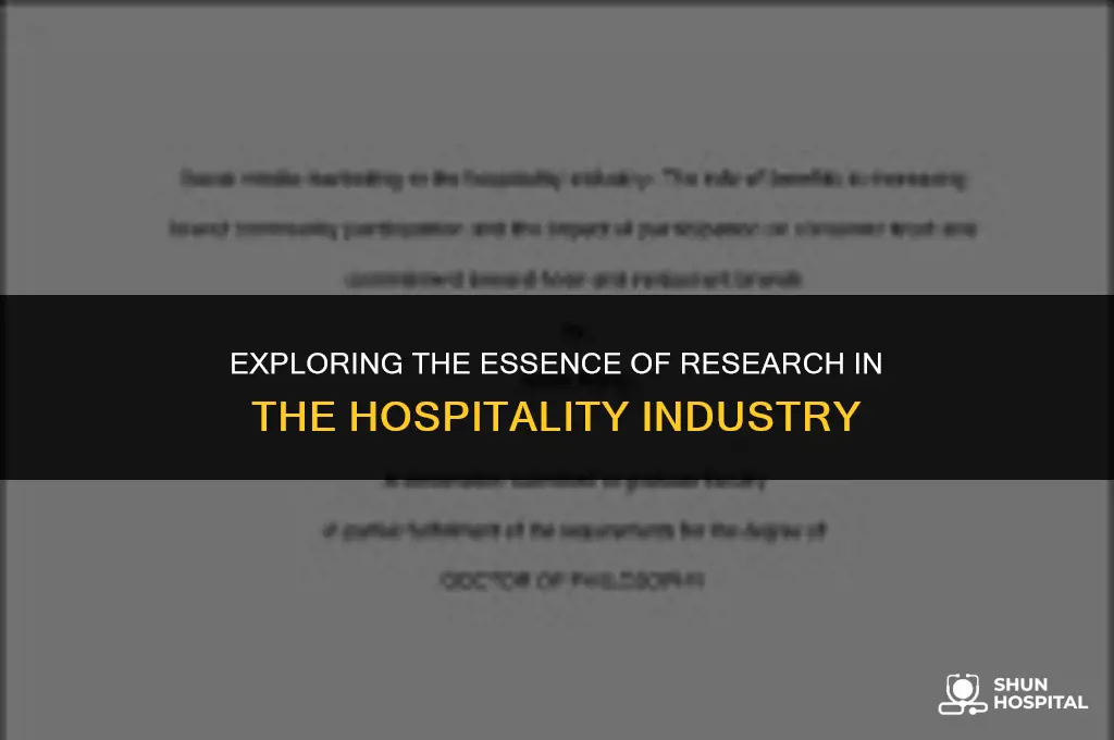 what is research in hospitality