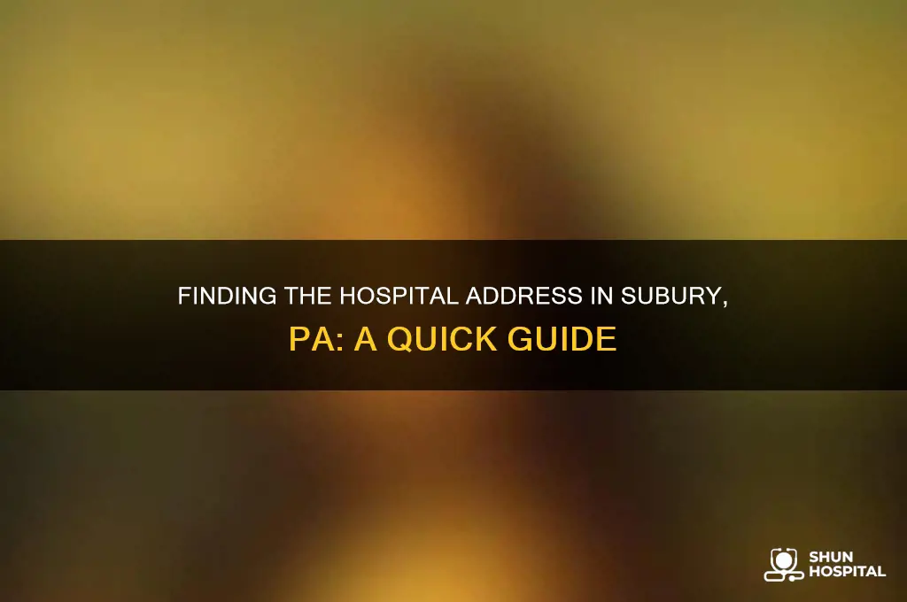 what is the addredd of the hospital in subury pa
