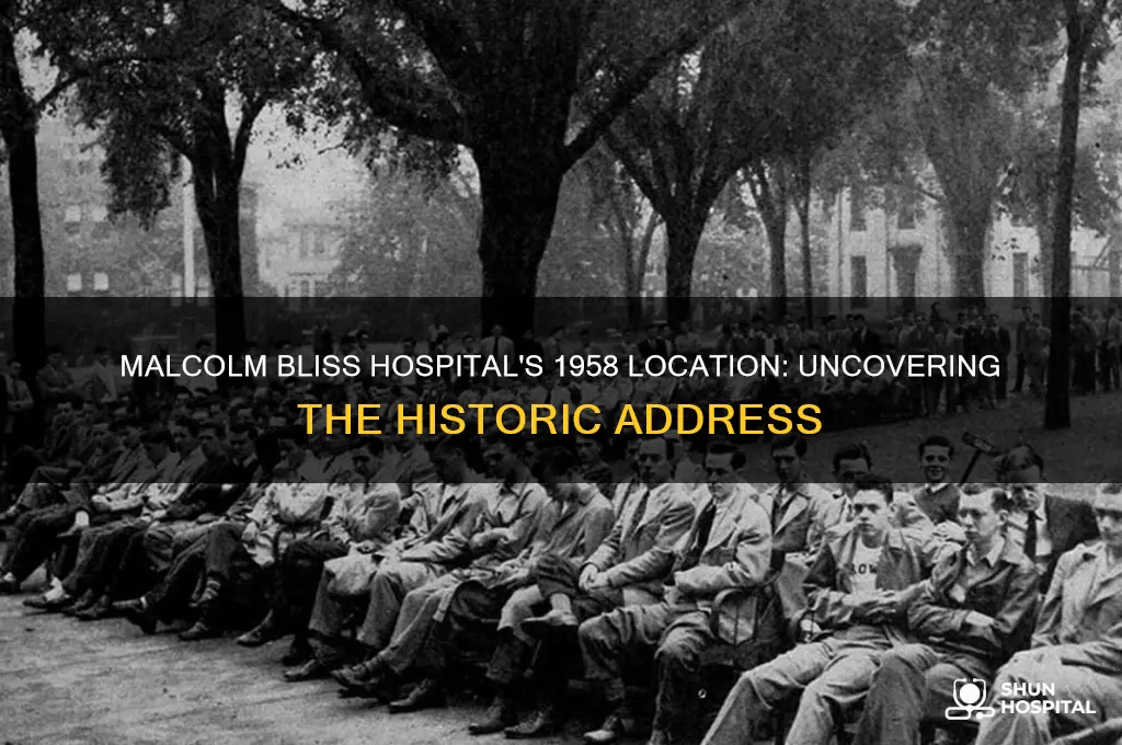 what is the address of malcohm bliss hospital in 1958