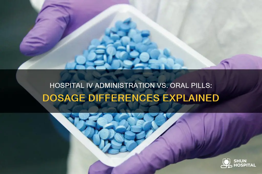 what is the amountof adivin at hospitals vs pills