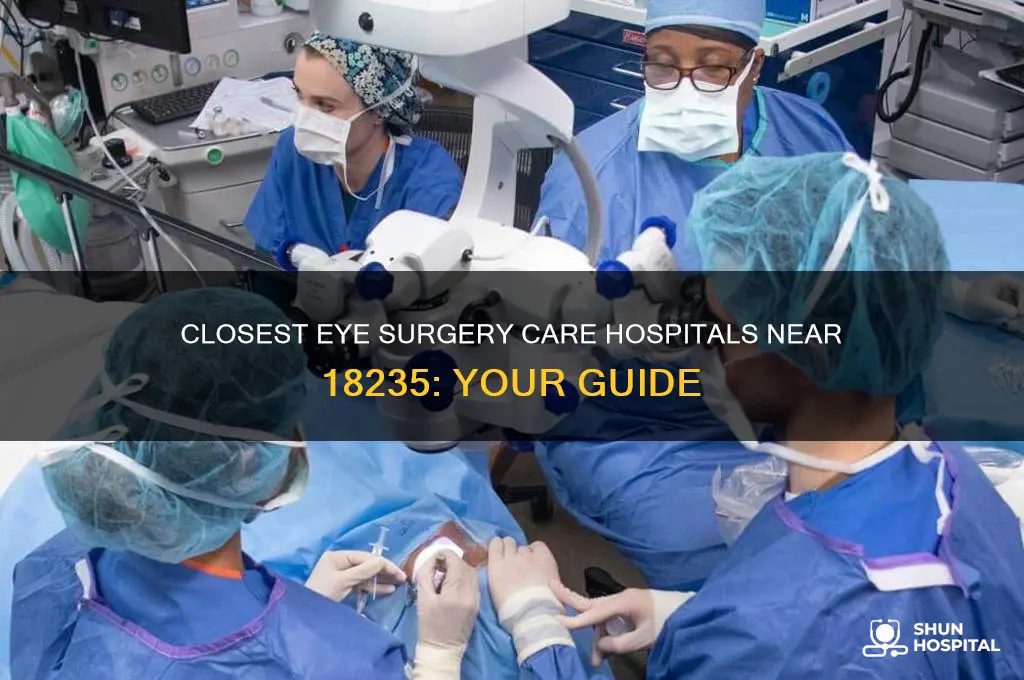 what is the closest eye surgery care hospital to 18235