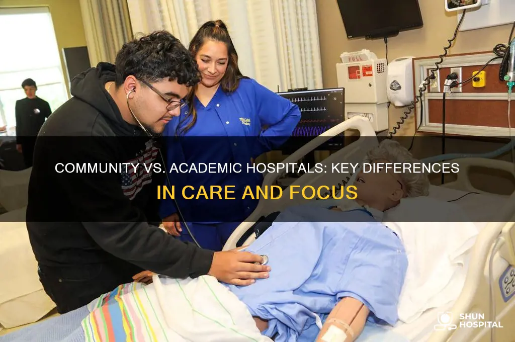 what is the difference between community and academic hospital