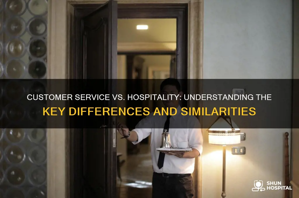 what is the difference between customer service and hospitality
