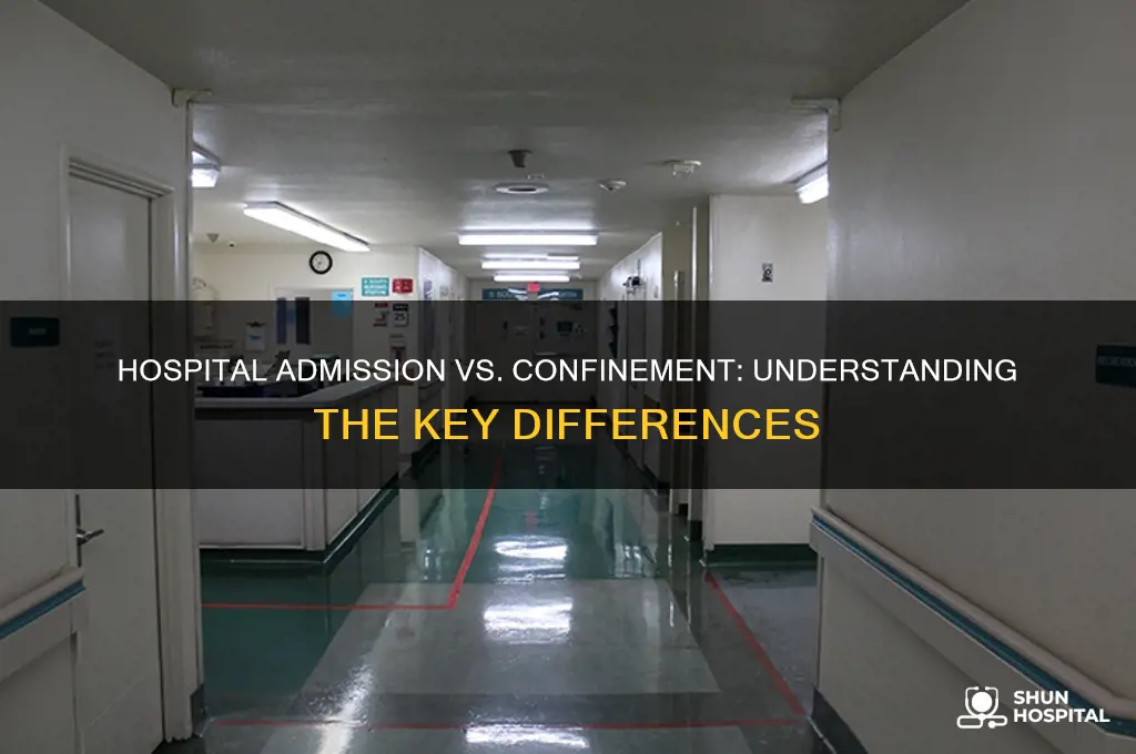 what is the difference between hospital admission and hospital confinement