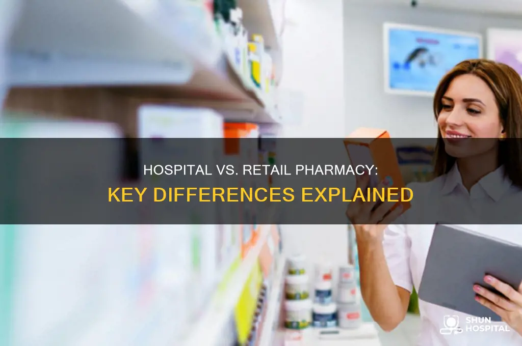 what is the difference between hospital pharmacy and retail pharmacy