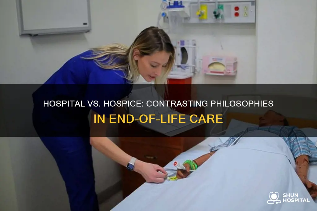 what is the philosophical difference between hospital and hospice care