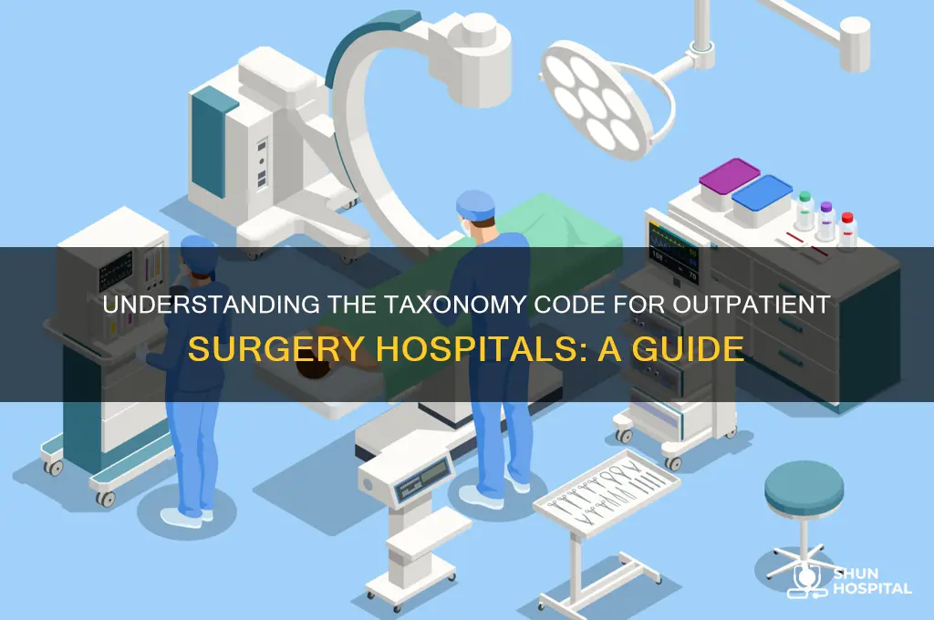 what is the taxonomy code for outpatient surgery hospital
