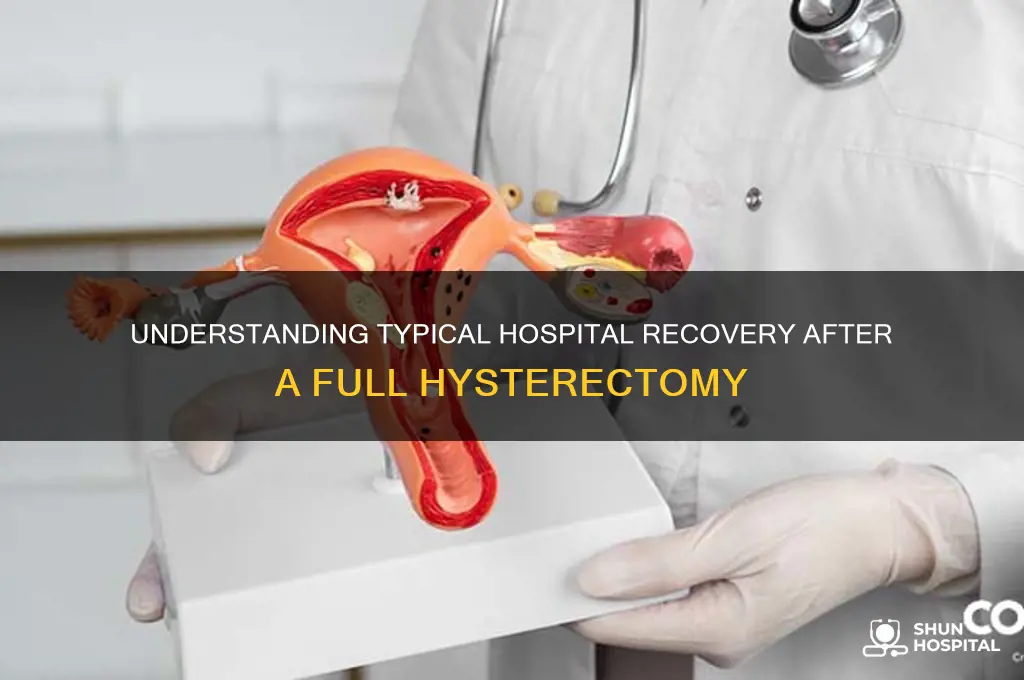what is typical recovery for a full hysterectomy in hospital