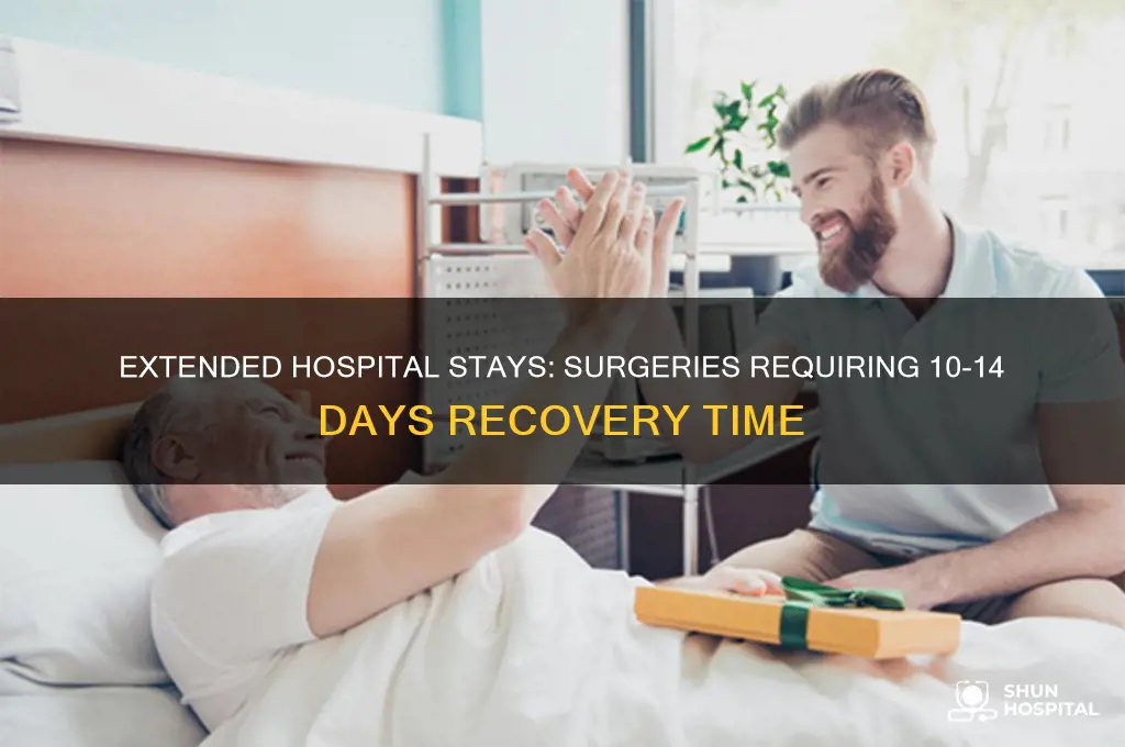what kind of surgery requires 10-14 days in hospital
