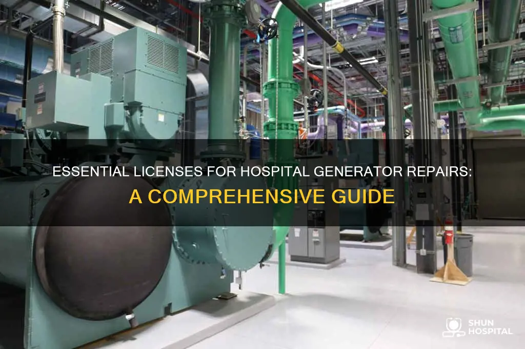 what licence is required to repair generator at hospital