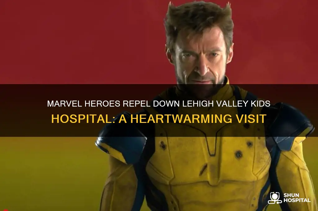 what marvel characters repelled down lehigh vally kids hospital