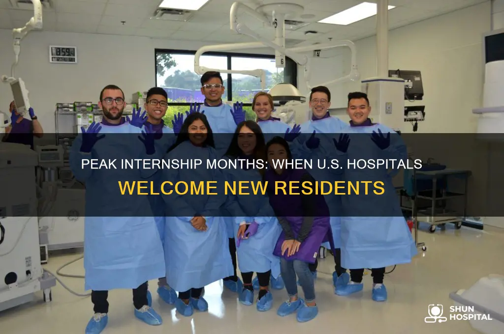 what months do us hospitals accept the most interns