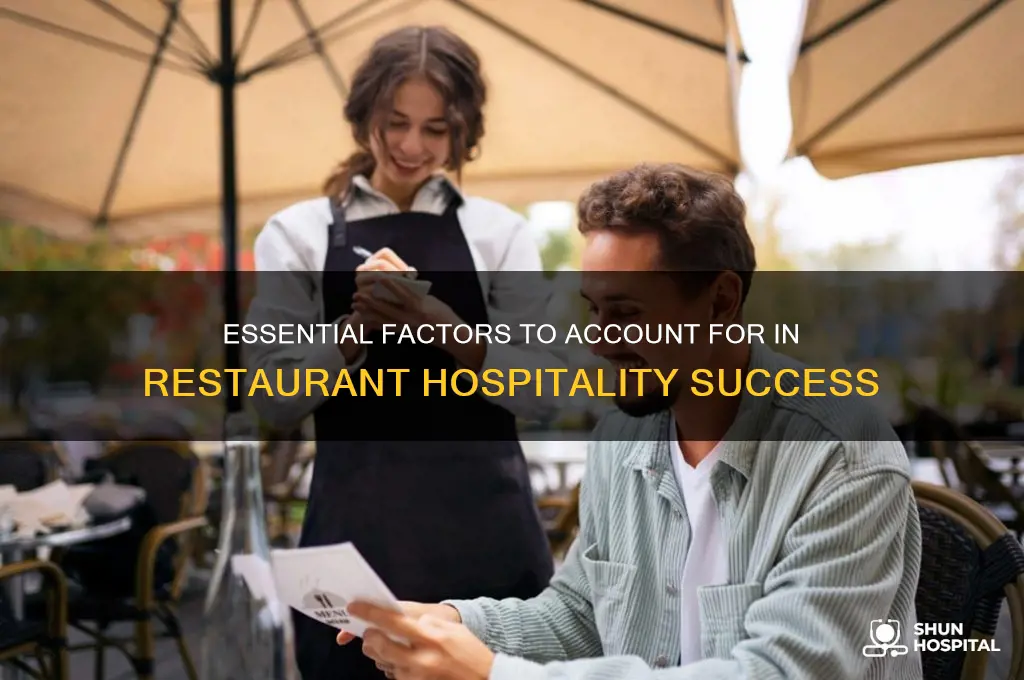 what must be accounted for in a restaurant hospitality business