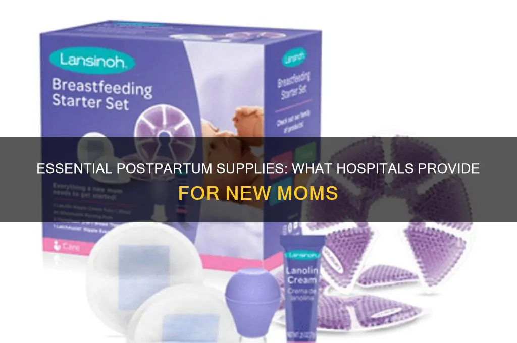 what postpartum items does the hospital provide for mom
