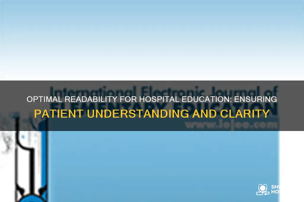 what readability level should hospital education materials be written