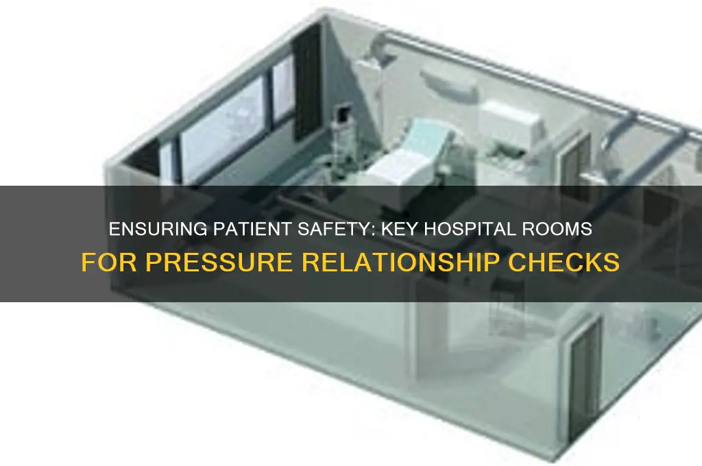what rooms should have pressure realtionship checked in a hospital