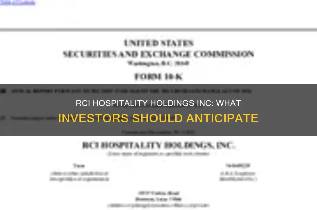 what should investors expect from rci hospitality holdings inc
