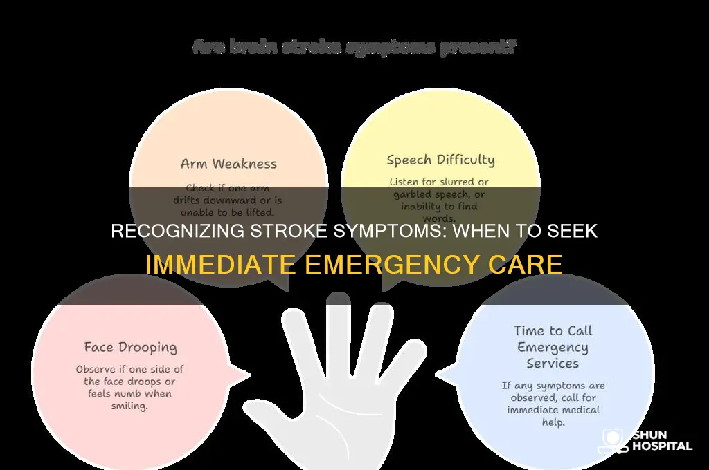 what signs of stroke should send you to hospital