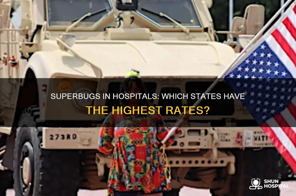 what states have higher precentage of super bugs in hospitals