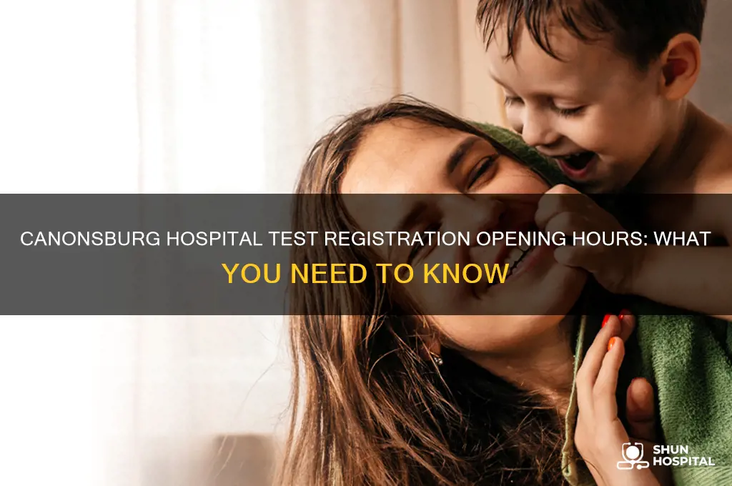 what time does the canonsburg hospital registration open for tests